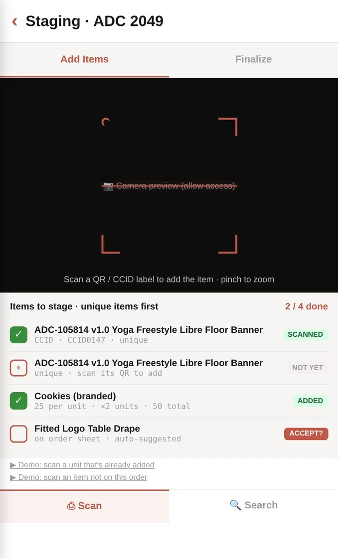 CCI Nexus scan-based staging workflow